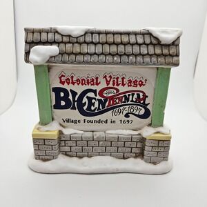 Lefton Colonial Village Bicentennial Sign 10830 1996 Porcelain Village Accessory
